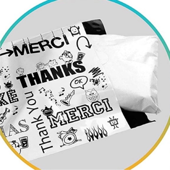 (25) 10x13 Thank You Poly Mailers Multi-Language 2.3Mil Heavy Duty Self Sealing - Picture 3 of 5
